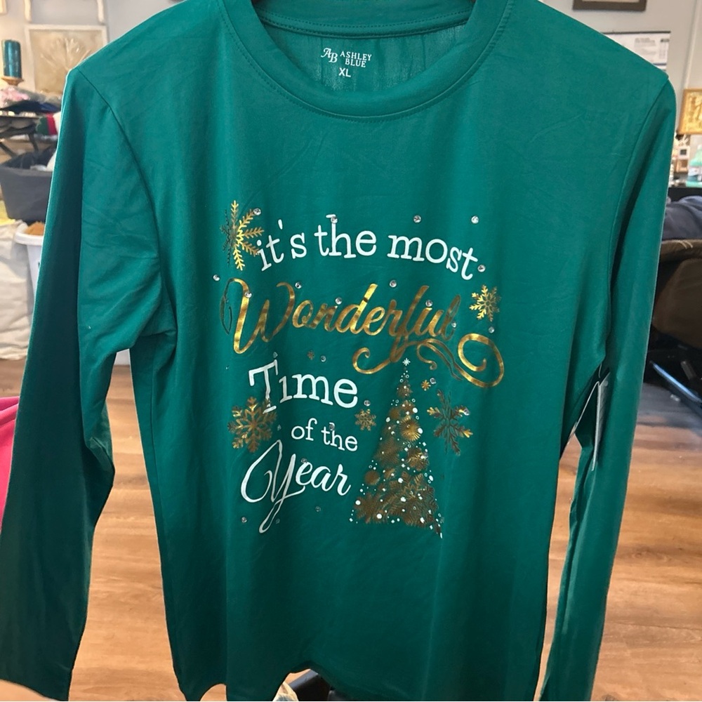 Ashley Blue Teal Long Sleeve Shirt